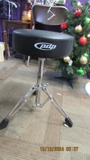 PDP by DW Gravity Series Drum Stool 710R 12" Round Top Lightweight Throne Gray
