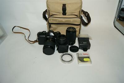 Porst Reflex M-ZE SLR-Kamera mit Soligor 2,8-70, 80-200, Koverter 3x, Revue Blit