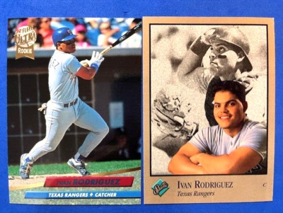 Ivan Rodriguez 1992 Fleer Ultra RC & 1992 Leaf Studio Baseball - Rangers