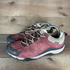 oboz sapphire low womens size 10 shoes red leather waterproof hiking sneakers