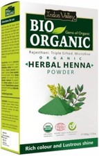 Indus Valley Bio Organic Natural Herbal Henna Powder, Mehandi for Hair Colour