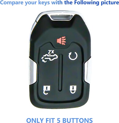 Fit Chevrolet GMC Silverado Tahoe 5 Button Remote Key Fob Silicone Case Cover - Foto 9