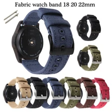 Sport Nylon Fabric Denim Watch Strap 18mm 20mm 22mm Wrist Bracelet Watch Bands