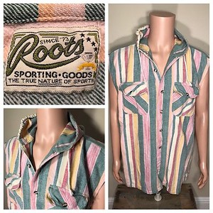 Roots sporting goods pullover hoodie sleeveless boxing striped guess style RARE