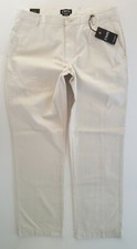 NEW Chaps Sz 36 x 32" Classic Straight Flat Front Light Sand Beige Cotton Twill