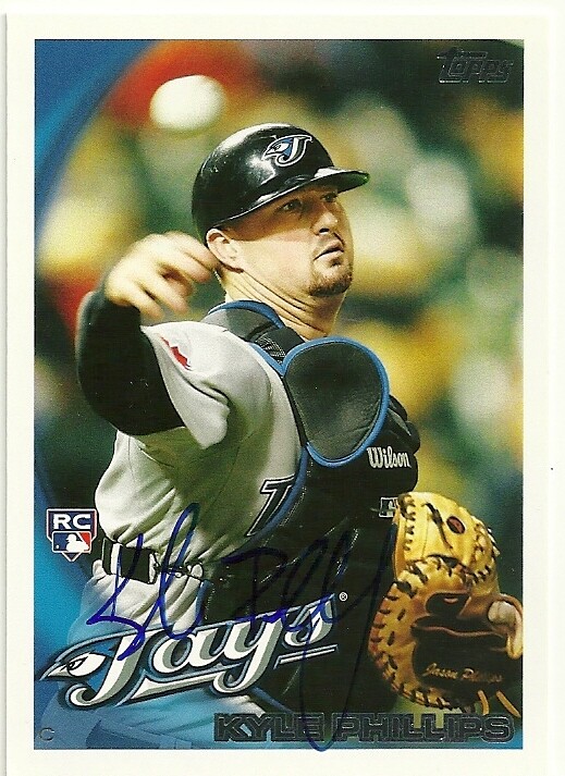 2010 Topps KYLE PHILLIPS Signed Card autograph BLUE JAYS PADRES