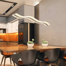 Modern Acrylic Linear Ceiling Light Chandelier Kitchen Island Pendant Lamp