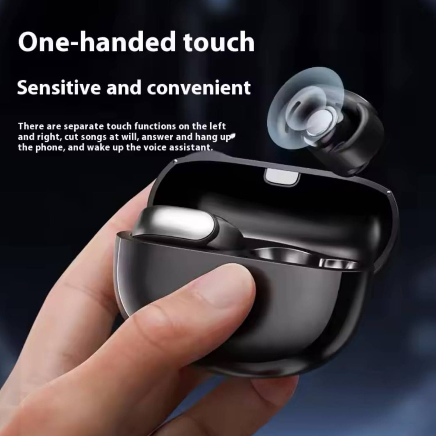 Open Ear Wireless Clip on Earbuds Bluetooth Stereo Earphones Headphones Earclips