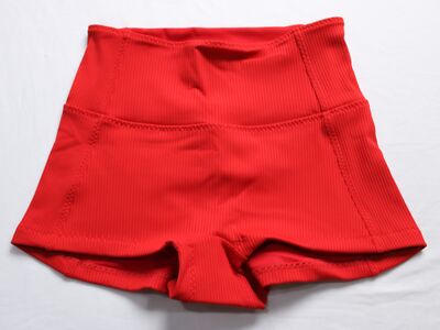 Fabletics Women's Surf's Up Rib Swim Shorts CA4 Heated Red Size XS NWT