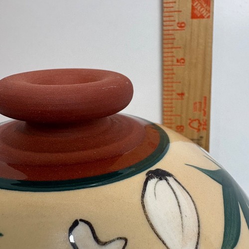 Vintage Hand-Painted Terracotta Garlic Keeper Baker Tagine 7.5” - Picture 3 of 7