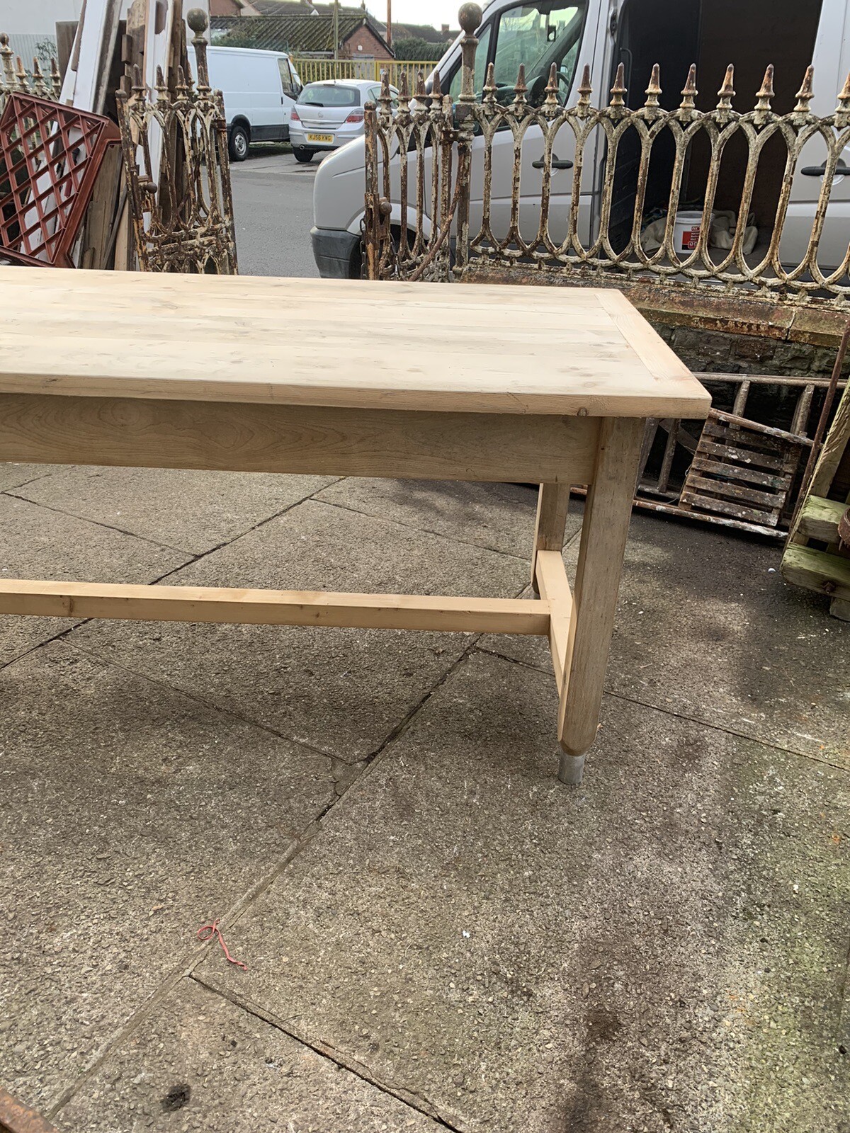 Large 8ft Antique Refurbished Dining Kitchen Table eBay