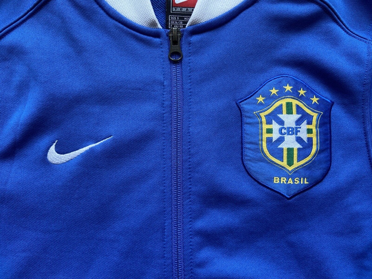 BRAZIL 2006 2008 AWAY FOOTBALL SOCCER ZIP TRACK JACKET NIKE sz S