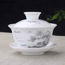 Jingdezhen Ceramic Gaiwan Teacup Handmade Tea Tureen Boutique Tea Bowl Chinese