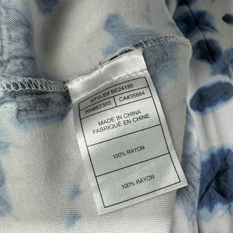 Top trasero BB Dakota para mujer talla pequeña azul blanco tie dye lentejuelas cuello tiras Foto 4 de 4