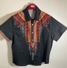 African Dashiki Short Sleeve Button-Up Shirt