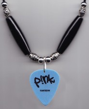 P!nk Pink Rafael Moreira Signature Blue Guitar Pick Necklace - 2002 Tour