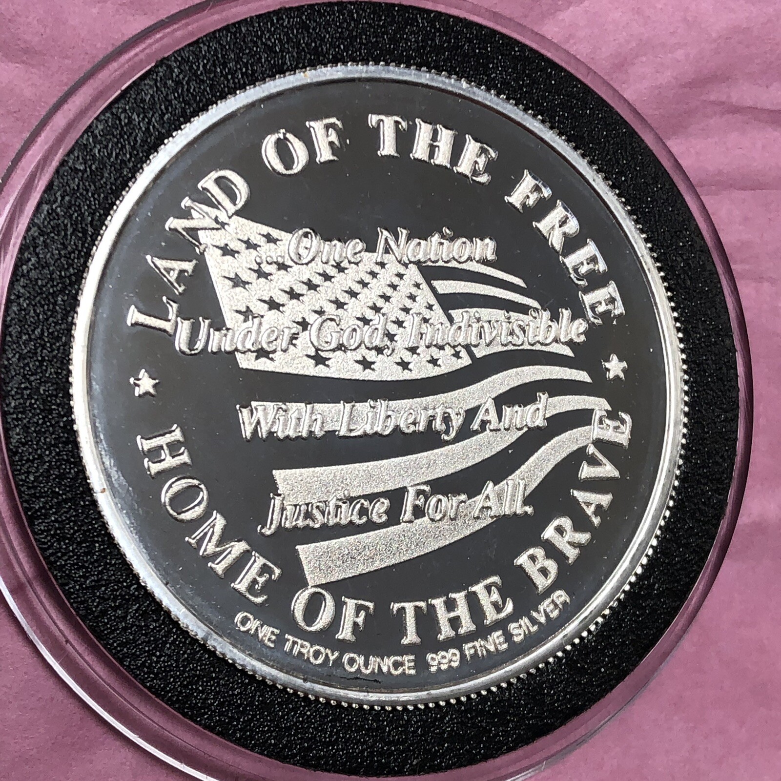 9/11 Great Nation Stands United 1 Troy Oz .999 Fine Silver Round Proof ...