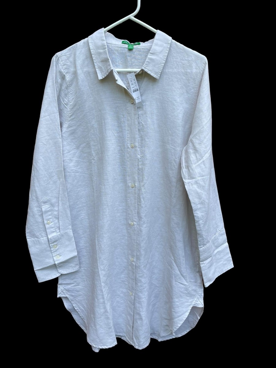 j crew long linen shirt dress Relaxed-fit Linen Shirt-dress For Women