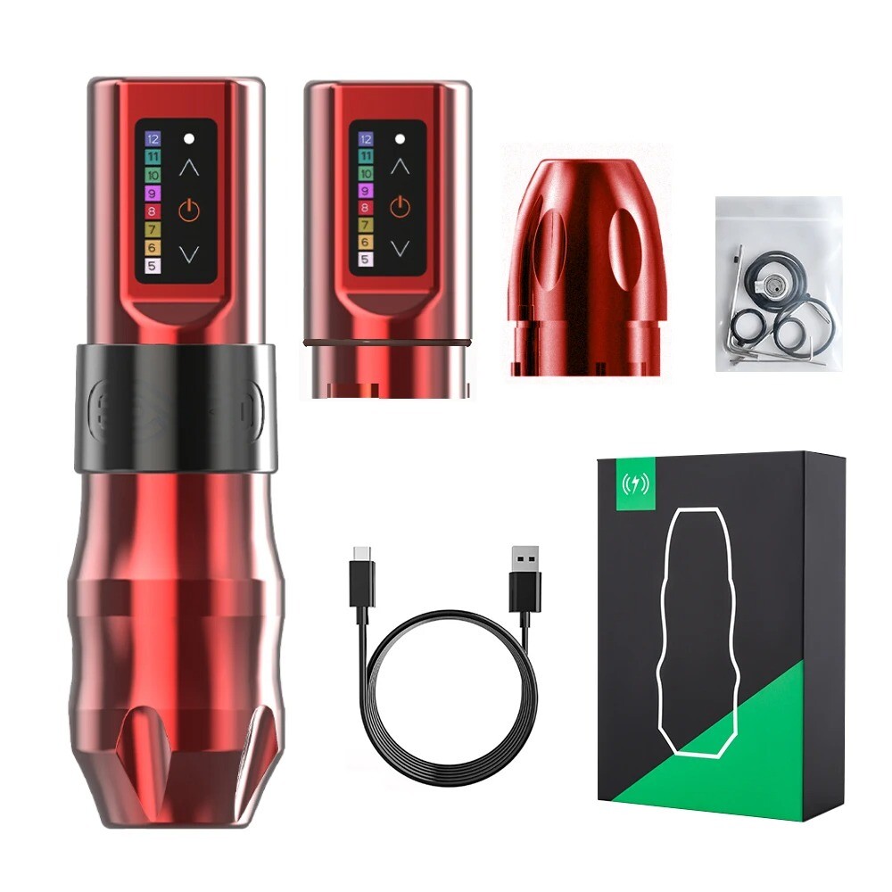 A-6/ 新品未使用 XNET EXOtattoomachine ful set XNET EXO Colorful Wireless Tattoo Machine Rotary Pen 2000mAh