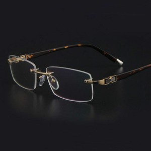 mens designer rimless eyeglasses