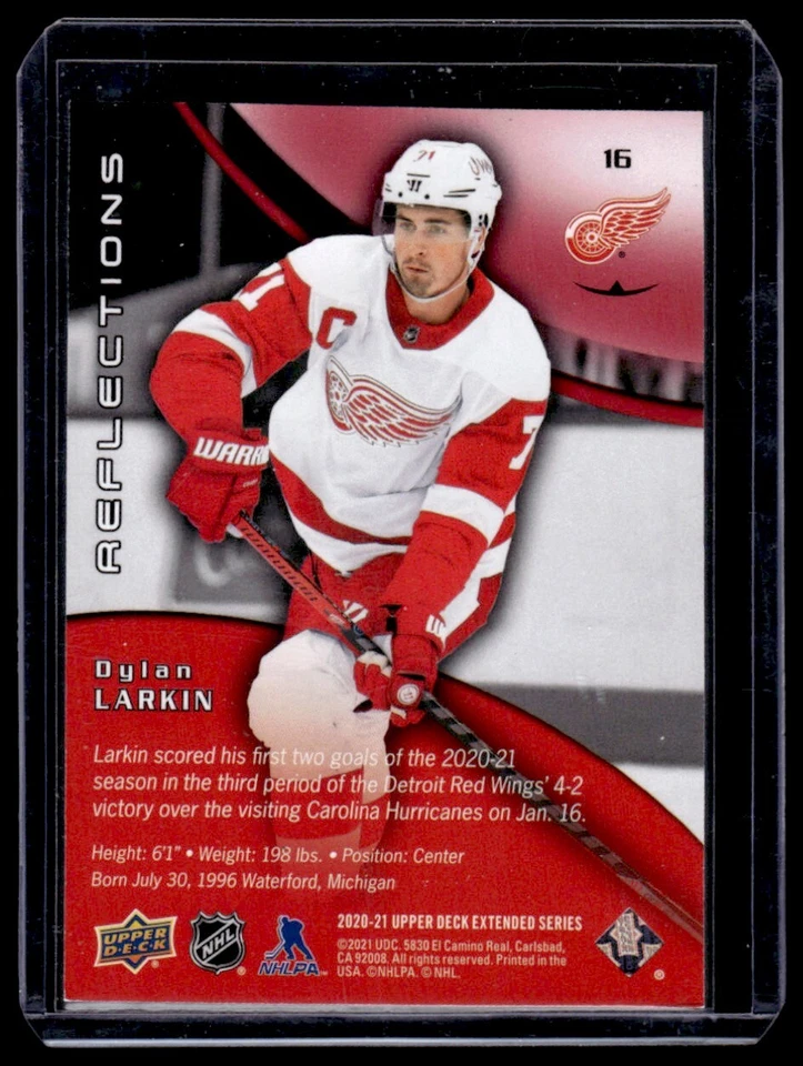 2020-21 Upper Deck Extended Series Reflections Dylan Larkin 227/500 #16 Detroit - Image 2 of 2