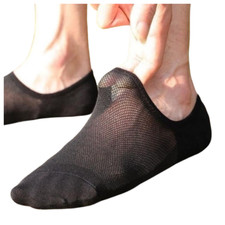 5/10Pack Bamboo No Show Nonslip Ankle Work Sport Mesh Solid Men Socks 7-11 10-13