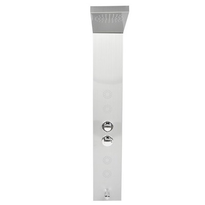 G1/2 Brushed Shower Panel Set Stainless Steel Shower Tower System Rainfall SET
