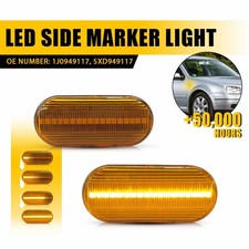 Sequential Blink Led Fender Side Marker Lights For 1999-2004 Vw B5b5.5 Passat