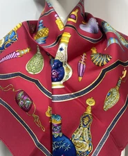 Hermes Scarf 'Qu'Import le Flacon' NEW UNUSED 90 Carre NOSTALGIC FOULARD CLASSIC
