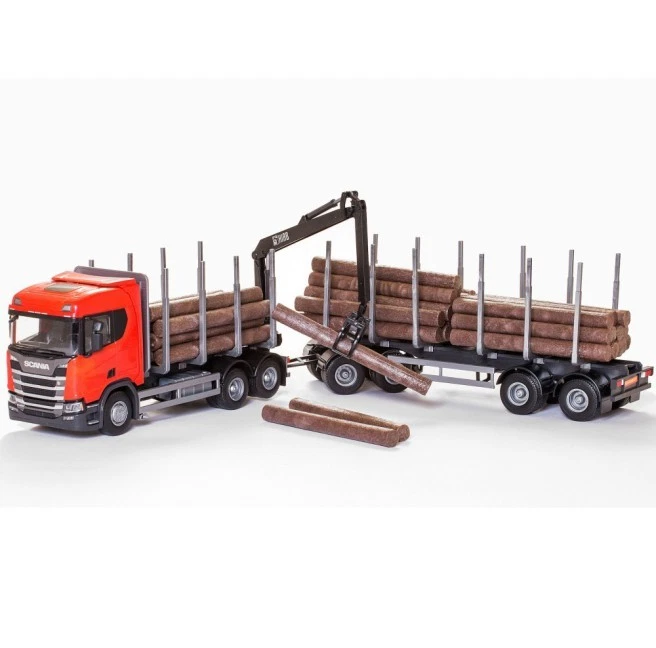 EMEK - Camion rouge avec dolly et remorque 2 essieux transport de bois – SCAN... - Photo 1/1