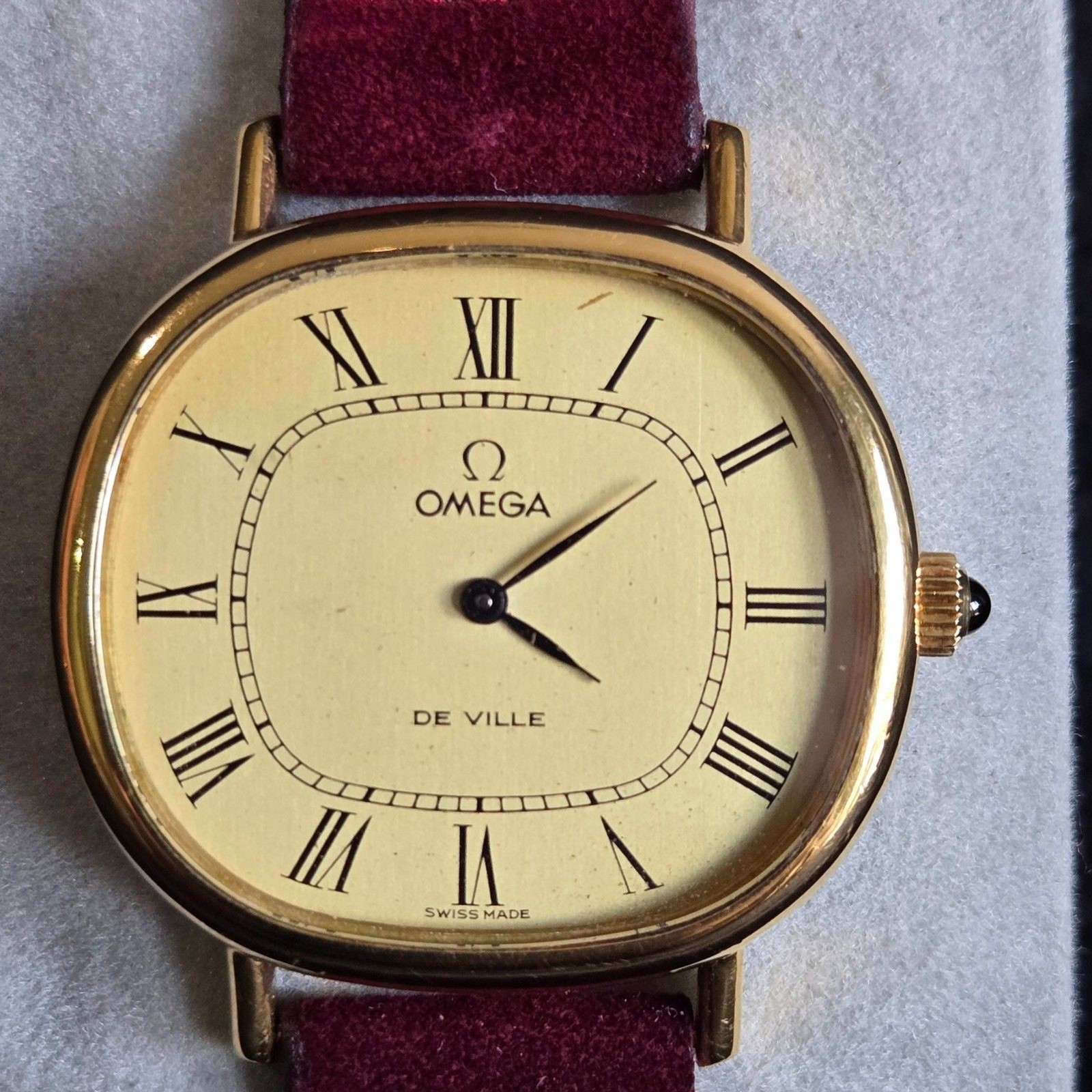 Omega De Ville Gold Tone Quartz Watch Roman Dial Swiss Made Mens ...