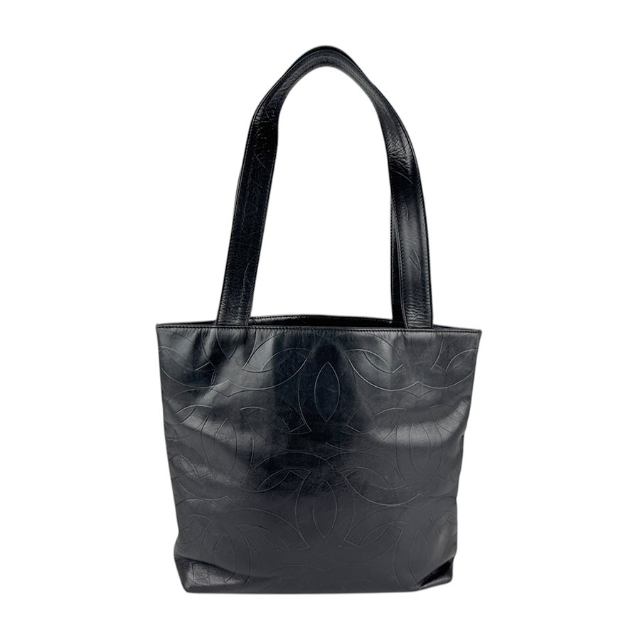 Chanel Coco Black Leather Shoulder Tote Bag Z4980 r8_0805-image