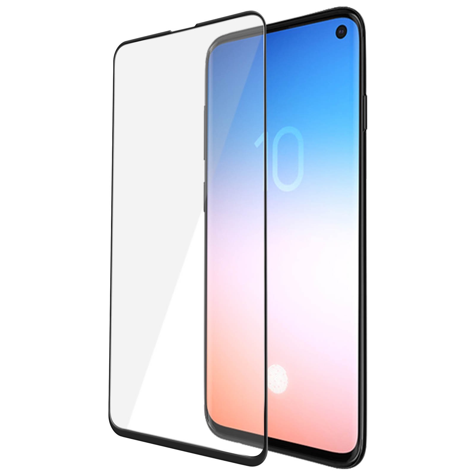 Verre trempé Galaxy S10e antichoc à dureté 9H avec contour noir