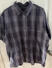 Tasso Elba Men  s Sz XL SS Plaid Blues Button Front