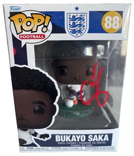 BUKAYO SAKA Rare Hand Signed World Cup England Football Funko Pop! #88 SWAU
