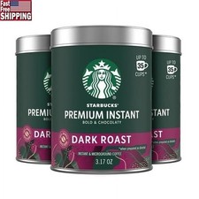 Premium Dark Roast Instant Coffee 3 Pack Bold Flavor 35 Servings Gluten Free New