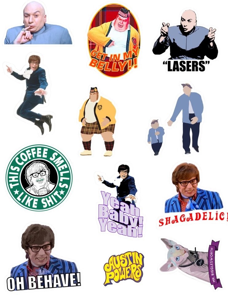 Austin Powers 90's Stickers Pack
