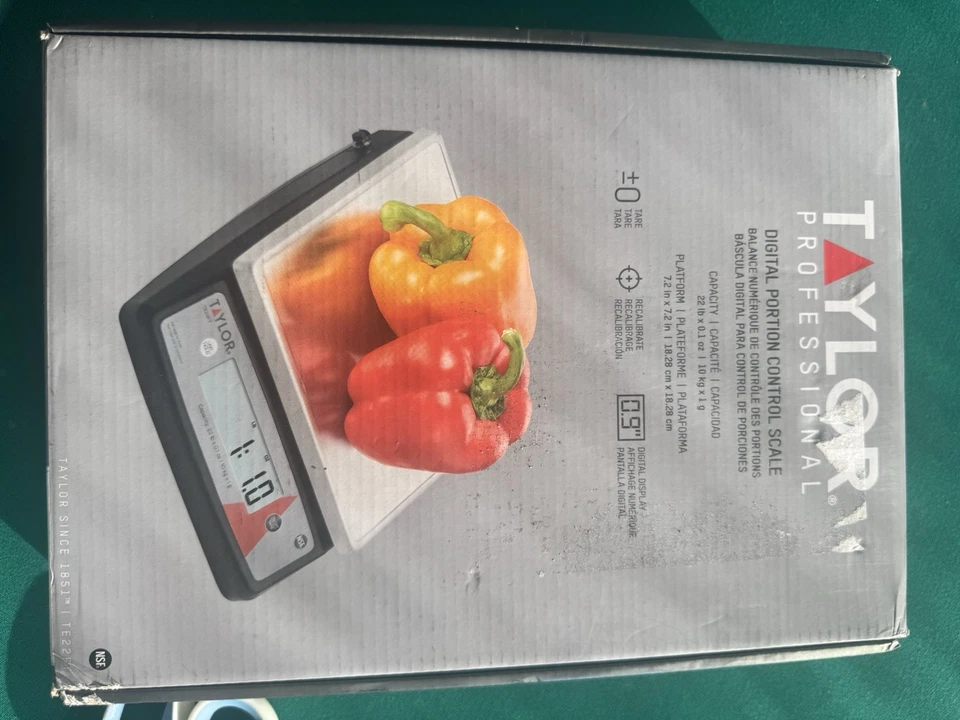 Balança de controle de porção de aço inoxidável profissional Taylor, TE32FT nova MSRP $150 - Imagem 3 de 4