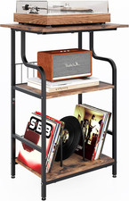 Record Player Stand, 3-Tier Record Player Table, Vinyl Record Storage with Extra