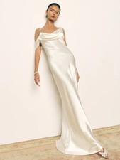 NWD Reformation Ronda Silk Wedding Gown Maxi Dress Size 2 Ivory #9E602