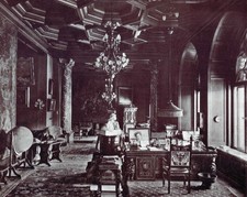 Schloß Moschen/ Moszna im Kreis Neustadt- Das Herrenzimmer (Schlesien) 1909