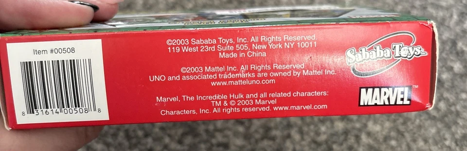 Marvel The Incredible Hulk UNO Card Game In Tin Case NEW unopened package 2003 - Image 3 of 3