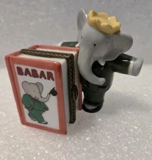 Babar Elephant Midwest of Cannon Falls PHB Long Live King Hinged Trinket Box