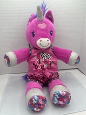 BAB Build A Bear Candy Hearts Pink Unicorn Plush With Outfit - BFF Girl Power