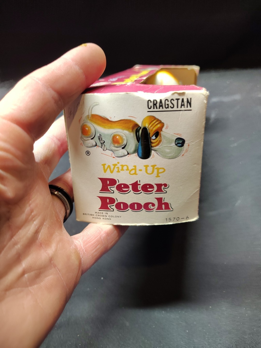 VINTAGE Cragstan Wind Up PETER POOCH Toy Dog 1570-6 HONG KONG Vanda