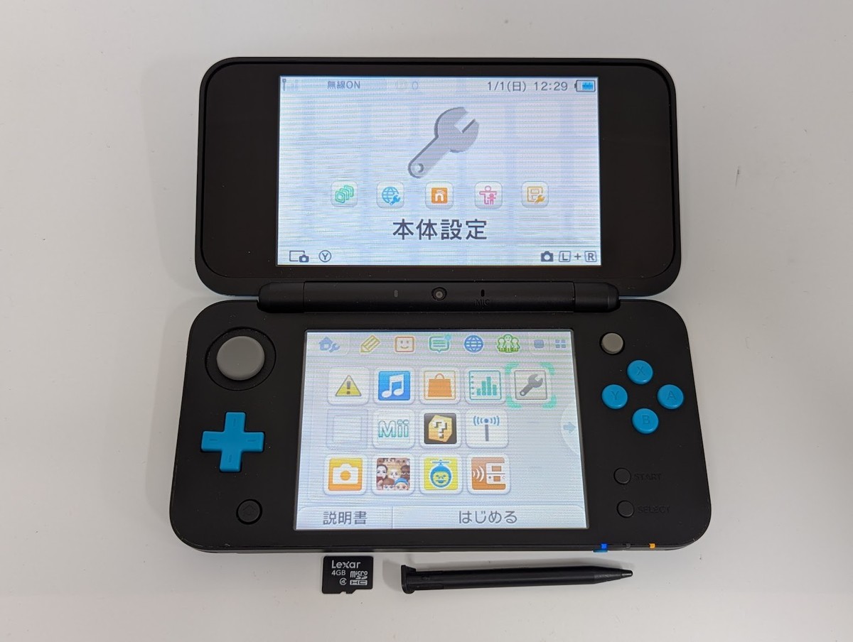 Nintendo Switch 2DS B5774 Nintendo new 2DS console LL XL Black x Turquoise Japan w/pen