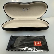 Ray-Ban Universal Medium Black Hard Sunglasses Eyeglasses Case w/ Cleaning Cloth