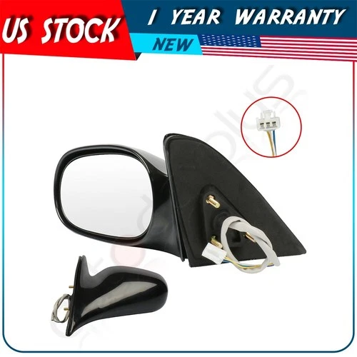 ?(Left Side) Mirror TO1320129 For 1998-2002 Toyota/Geo Corolla/Prizm Power Black