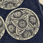 6 Vintage Anchor Hocking Clear Glass Prescut Star of David Small Coasters, READ