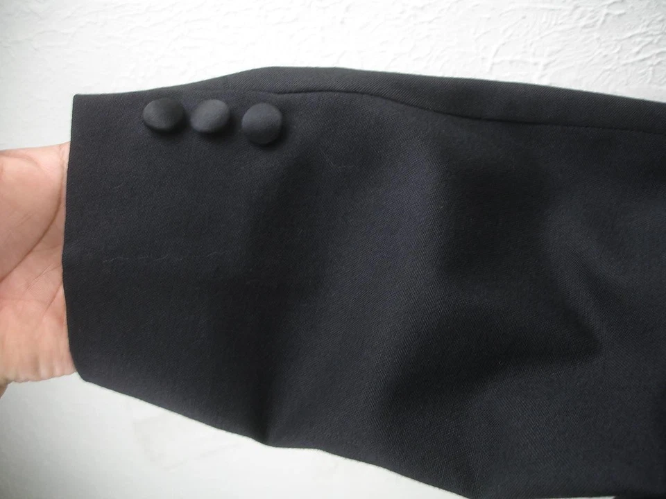 Men's 44S C&R Clothiers Black Tuxedo Formal Wedding Jacket Blazer Satin Lapels - Image 4 of 4